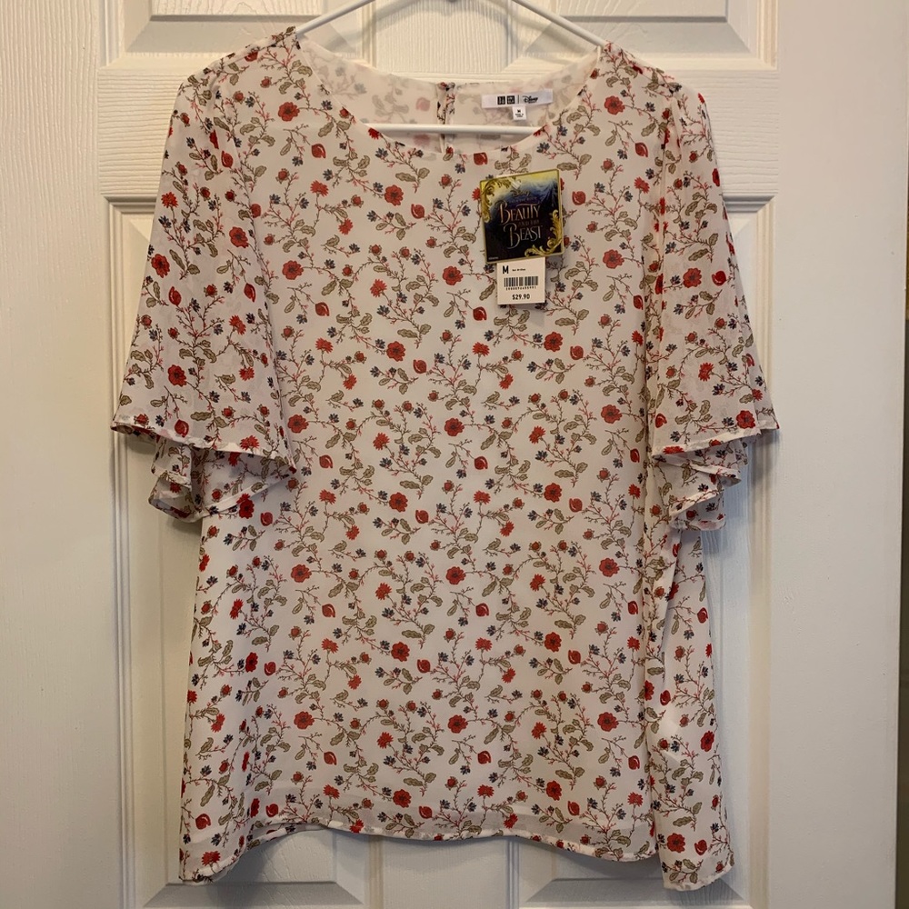NWT Disney's Beauty and the Beast Floral Blouse